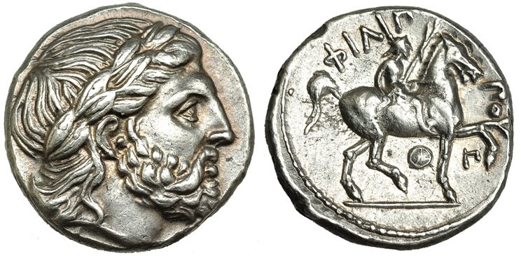 MACEDONIA. Filipo II. Anfípolis. Tetradracma (336-329 a.C.). R/ Jinete a der. co...
