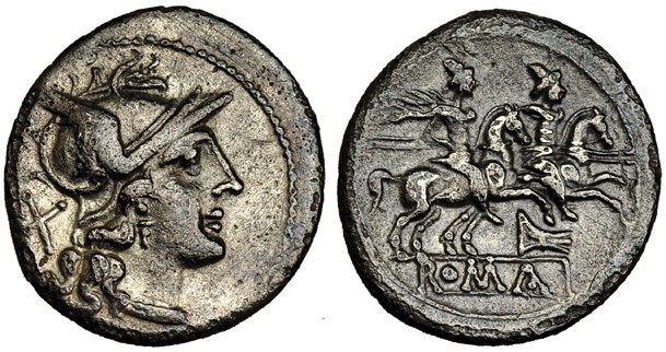 ACUÑACIONES ANÓNIMAS. Denario. Roma (200-190 a.C.). R/ Marca: proa. FFC-51. SB-2...