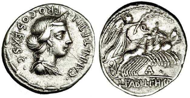 ANNIA. Denario. Roma (82-81 a.C.). R/ Letra A•. FFC-136. SB-2. Grafito en el anv...