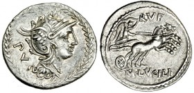 LUCILIA. Denario. Norte de Italia (101 a.C.). FFC-821. SB-1. EBC-.