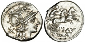 SAUFEIA. Denario. Roma (152 a.C.). FFC-1099. SB-1. EBC-.