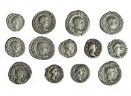 7 denarios: Vespasiano, Antonino Pío (2), Faustina madre, Faustina hija, Marco Aurelio, Alejandro Severo. 6 antoninianos: Otacilia Severa y Gordiano I...
