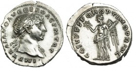 TRAJANO. Denario. Roma (103-112). R/ La Victoria a izq. con corona y palma; COS. V P. P. S. P. Q. R. OPTIMO PRINC. RIC-134. SB-72. EBC.