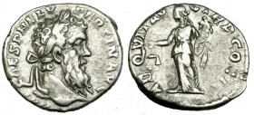 PERTINAX. Denario. Roma (193). R/ La Equidad a izq. con balanza y cornucopia. RIC-1a. SB-2. MBC/MBC-. Muy escasa.