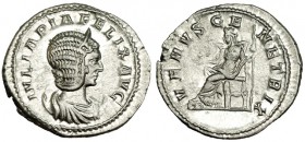 JULIA DOMNA, mujer de Septimio Severo. Antoniniano. Roma. Acuñación bajo Caracalla. R/ Venus sentada a izq. RIC-C388A (nota). SB-211. EBC-/MBC+. Escas...