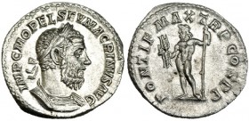 MACRINO. Denario. Antioquía (217-218). R/ Júpiter a izq. con rayos y cetro; PONTIF AMX. TR. P. COS. P.P. RIC-15. SB-55a. EBC/EBC-.