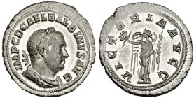 BALBINO. Denario. Roma (238). R/ La Victoria de frente, mirando a izq., con corona y palma; VICTORIA AVGG. RIC-8. SB-27. Acuñación algo floja. B.O. EB...