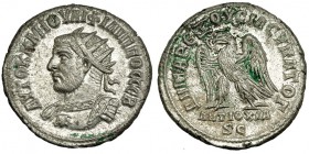 FILIPO I. Tetradracma. Antioquía (248-9). A/ Aegis sobre la armadura. R/ Águila con la cabeza hacia la izq. PR-353. Leves oxidaciones en el rev. EBC+....
