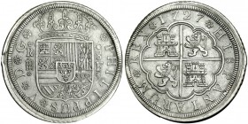 8 reales. 1727. Segovia. F. VI-1244. MBC+/MBC. Escasa.