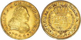 8 escudos. 1744. México. MF. VI-1743. R.B.O. EBC-.