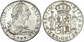 8 reales. 1777. México. FM. VI-938. Leve plata agria. B.O. EBC+/SC.