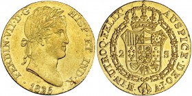 2 escudos. 1825. Madrid. AJ. VI-1348. R.B.O. EBC/EBC+.