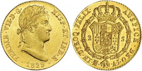 2 escudos. 1829. Madrid. AJ. VI-1352. R.B.O. EBC/EBC+.