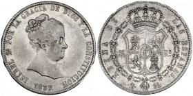 20 reales. 1837. Madrid. CR. VI-498. MBC. Muy escasa.