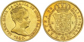 80 reales. 1846. Barcelona. PS. VI-589. R.B.O. EBC-.