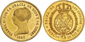 Doblón de 100 reales. 1850. Madrid. CL. VI-626. Pequeñas marcas. SC.