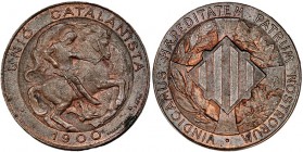 Módulo 5 céntimos. 1900. Talleres Vallmitjana. Barcelona. VII-200. R.B.O. EBC.