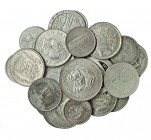 16 monedas tamaño corona y 10 media corona en plata. 1894-1994. Argentina (2), República Dominicana (6), Costa Rica, Cuba (2), Ecuador, Guatemala, Hon...