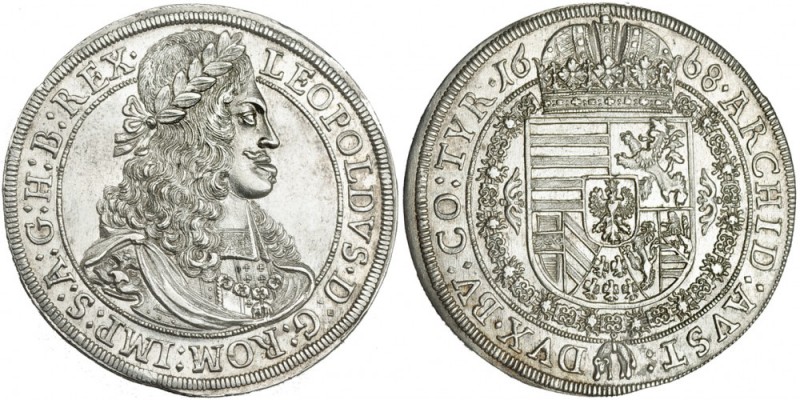 AUSTRIA. Taler. 1668. Hall. KM-1238. DAV-3240. B.O. EBC+.