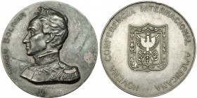 CONFERENCIA INTERNACIONAL AMERICANA. Medalla. S/F. Simón Bolívar. Bajo el busto: David 1832. AR 70mm. Golpe en el canto. EBC-.