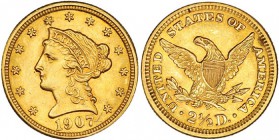 ESTADOS UNIDOS DE NORTEAMÉRICA. 2 1/2 dólares. 1907. KM-72. EBC.