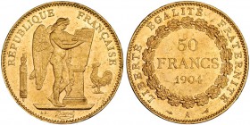 FRANCIA. 50 francos. 1904. A. KM-831. Pequeñas marcas. SC.