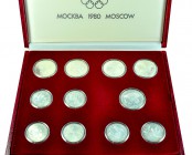 RUSIA. Set de 11 monedas. Olimpiada de Moscú. 1980. En estuche. SC.