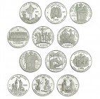 VATICANO. Lote de 12 monedas diferentes de 10000 liras. Juan Pablo II. Prueba.