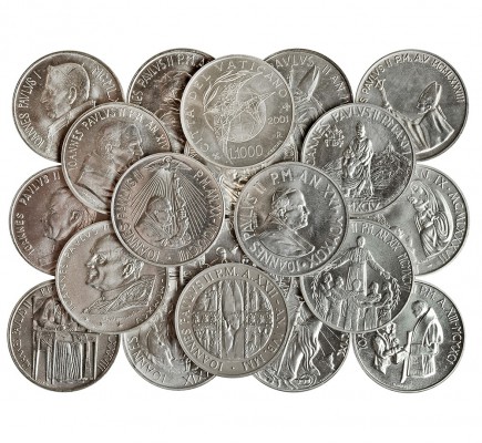 VATICANO. Lote de 22 monedas de 1000 liras: Juan Pablo I y Juan Pablo II (21). S...