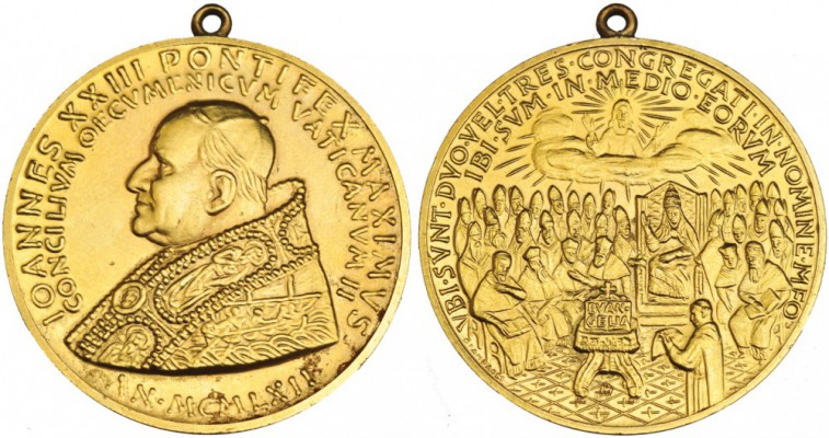 VATICANO. Medalla. Concilio Vaticano II. 1962. Juan XXIII. AU 35,26. Ø 40mm. Gra...