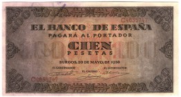 100 pesetas. 5-1938. Serie C. ED-D33a. Plancha.
