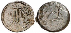 157 (sic) (acuñada 1641). Guerra dels Segadors. Puigcerdà. 1 diner. (Cal. tipo 118, falta var) (Cru.Segadors 148) (Cru.C.G. 4643). 1,14 g. Felipe IV. ...