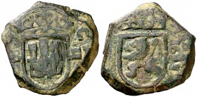 1681. Carlos II. Burgos. 2 maravedís. (Cal. 861) (J.S. N-03). 5,36 g. Ex Áureo & Calicó 15/12/2016, nº 3538. MBC-.