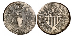 1686. Carlos II. Eivissa. 1 cinquena. (Cal. 882) (Cru.C.G. 3715). 8,46 g. Acuñada bajo Fernando VII. Buen ejemplar. Escasa así. MBC+.