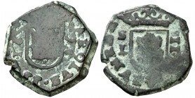 1696. Carlos II. Linares. 2 maravedís. (Cal tipo 163, falta var) (J.S. N-51). 5,70 g. Fecha partida. Visible el nombre y ordinal del rey. BC+.