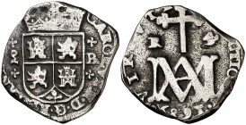 1689. Carlos II. (Madrid). . 4 reales. (Cal. 464). 10,38 g. Tipo "María". Buen ejemplar. Muy rara y más así. MBC+.