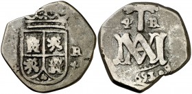 1691. Carlos II. (Madrid). . 4 reales. (Falta en Calicó y Pellicer). 8,37 g. Tipo "María". Ex Colección de 4 reales 28/05/2003, nº 907. Rarísima. ¿Úni...