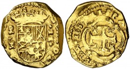 1687/6. Carlos II. (Madrid). . 2 escudos. (Cal. falta) (Tauler 191 bis, edición digital). 6,69 g. Leones y castillos. Rarísima. ¿Única conocida?. MBC+...