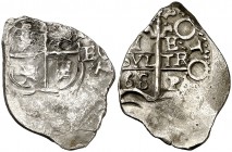 1668. Carlos II. Potosí. E. 1 real. (Cal. 704). 2,55 g. Doble ensayador. POTO(...) visible. Ex Áureo 21/10/2003, nº 440. MBC.