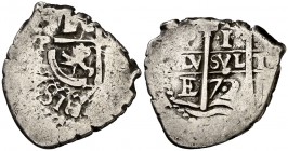 1672. Carlos II. Potosí. E. 1 real. (Cal. 708). 2,62 g. Fecha: 72. Rara. MBC-/MBC.