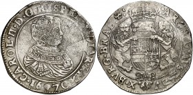 1670. Carlos II. Bruselas. 1 ducatón. (Vti. 505) (Vanhoudt 692.BS) (Van Gelder & Hoc 348-2a). 32,11 g. MBC.