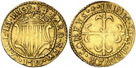 1710. Carlos III, Pretendiente. Cagliari. 1 escudo. (Vti. 13) (MIR. 95/1) (Piras 173). 3,19 g. Ex Colección Ègara vol.II 26/04/2017, nº 1068. Muy esca...