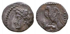 Greek Obol, Ca. 350-300 BC. AR.

Condition: Very Fine

Weight: 0,5 gr
Diameter: 10,5 mm