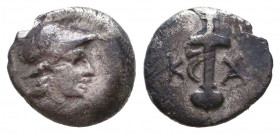 Greek Obol, Ca. 350-300 BC. AR.

Condition: Very Fine

Weight: 1 gr
Diameter: 11 mm