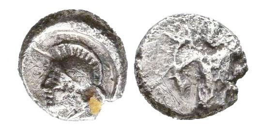 Greek Obol, Ca. 350-300 BC. AR.

Condition: Very Fine

Weight: 0,2 gr
Diameter: ...
