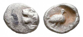 Greek Obol, Ca. 350-300 BC. AR.

Condition: Very Fine

Weight: 0,2 gr
Diameter: 6,4 mm