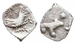 Greek Obol, Ca. 350-300 BC. AR.

Condition: Very Fine

Weight: 0,4 gr
Diameter: 9,7 mm