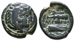 KINGS OF MACEDON. Alexander III 'the Great' (336-323 BC). Ae. 

Condition: Very Fine

Weight: 6 gr
Diameter: 18,9 mm