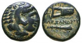 KINGS OF MACEDON. Alexander III 'the Great' (336-323 BC). Ae. 

Condition: Very Fine
Weight: 5,5 gr
Diameter: 16,9 mm