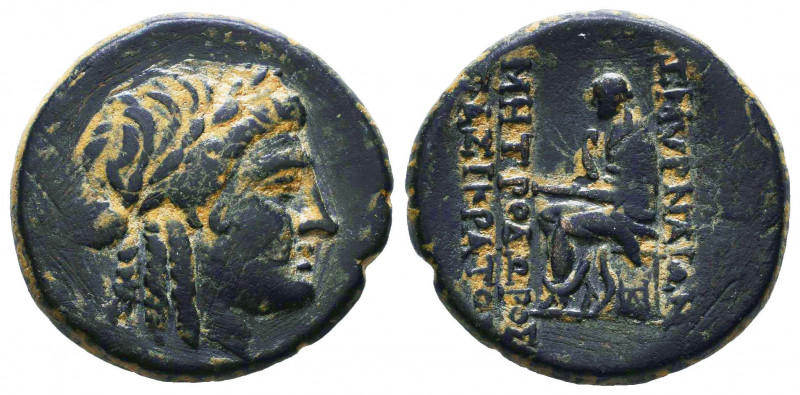 Ionia, Smyrna. ca. 115-105 B.C. AE. Metrodoros, son of Menekles, magistrate. Lau...